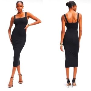 NWOT- Size 3/Large Good American Jersey Stretch BodyCon Midi Dress SOLD OUT!